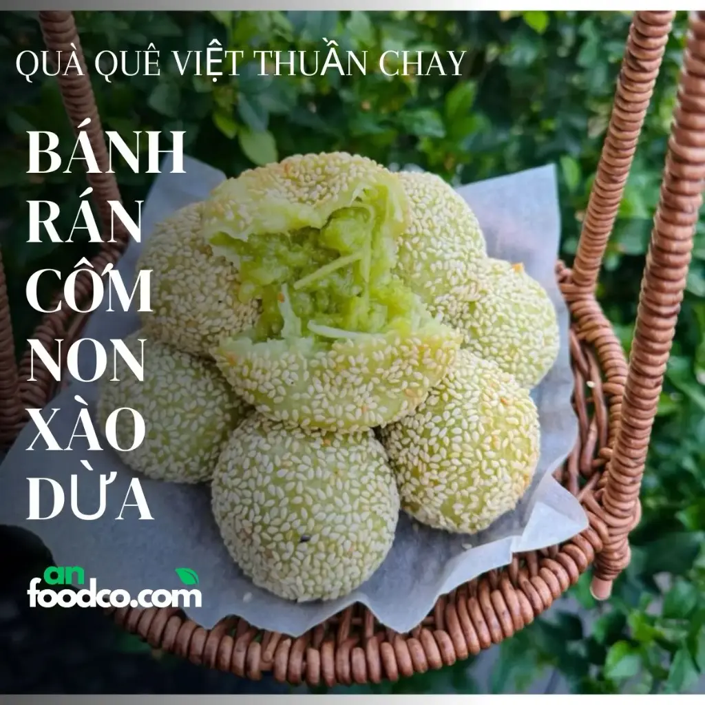 Bánh rán cốm non xào dừa