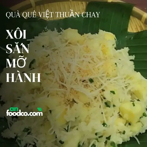 Xôi sắn mỡ hành