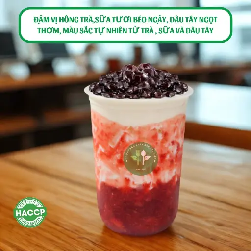 Set Hồng trà sữa dâu tây