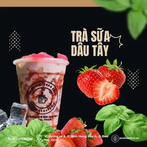 Set Hồng trà sữa dâu tây